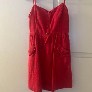 Red Linen Dress